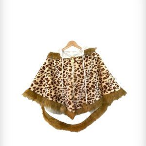 3 for 30$, Animal Print Faux Fur Hoodie Poncho for girls NWOT